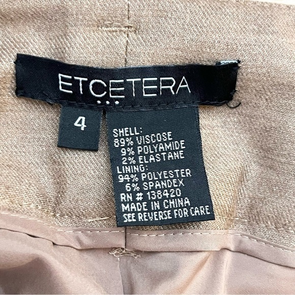 ETCETERA Pencil Skirt With Pocket in Tan & Brown, Viscose Blend, Size‎ 4 - Picture 3 of 10
